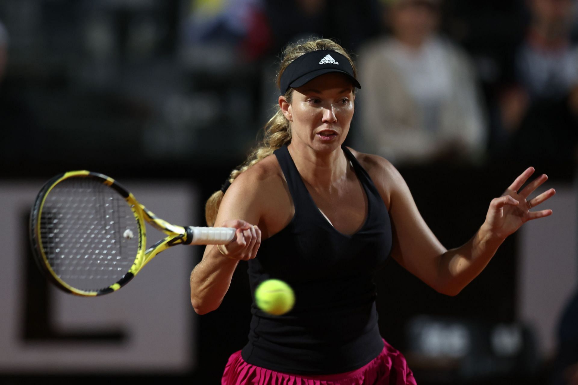 Danielle Collins in action at the claycourts this season