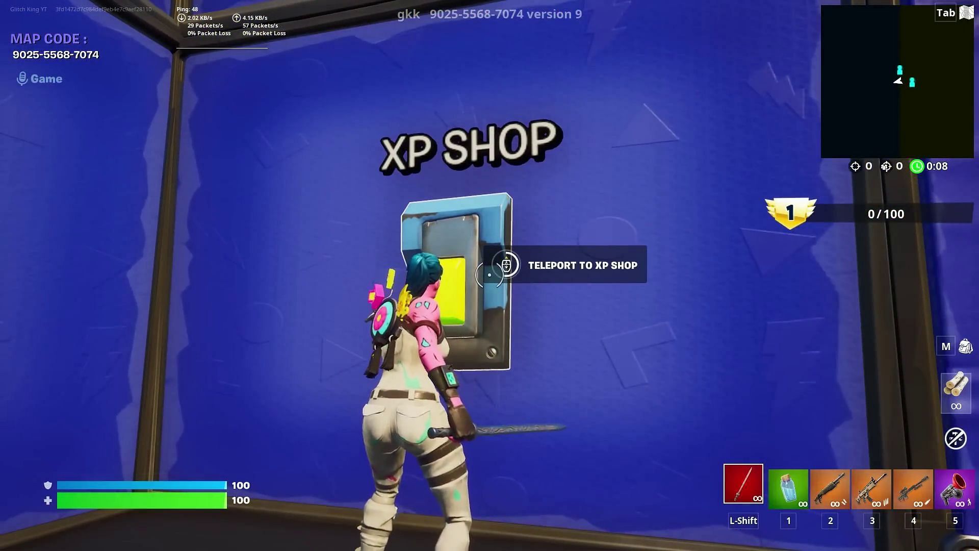 Loopers would need to press the XP Shop button to enter the area (Image via YouTube/GKI)