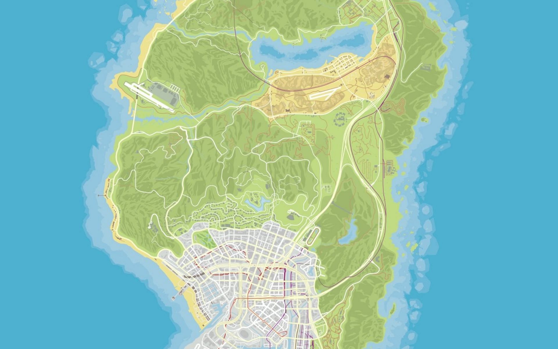 GTA 5 map with all notations