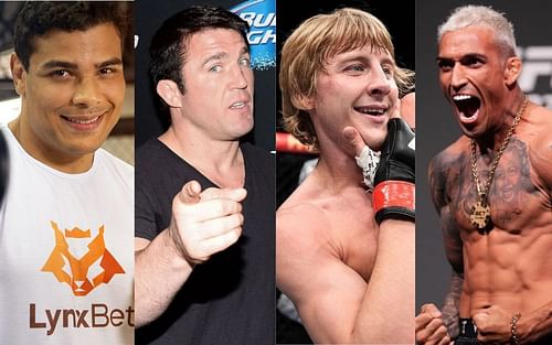 (L-T) Paulo Costa, Chael Sonnen, Paddy Pimblett, Charles Oliveira [Images courtesy: Getty and @borrachinhamma, @theufcbaddy, @charlesdobronxs via Instagram]