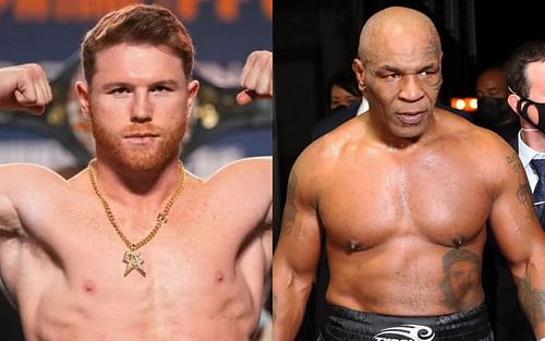 Canelo Alvarez (left) and Mike Tyson (right)