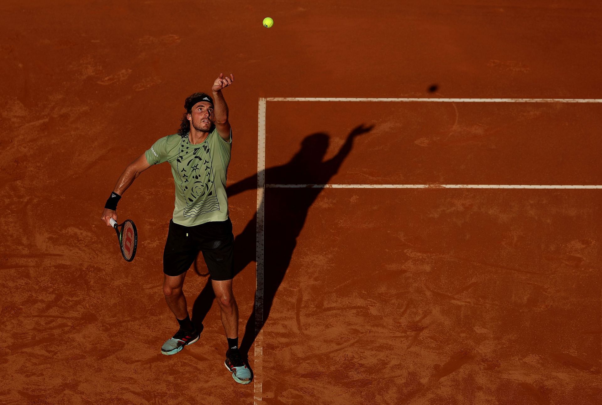 Stefanos Tsitsipas takes the court Tuesday.