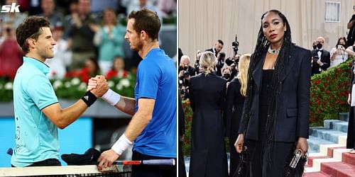 From L-R: Dominic Thiem, Andy Murray and Venus Williams.