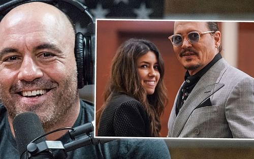 Joe Rogan (left), Camille Vasquez & Johnny Depp (right) [Images courtesy of newsroom.spotify.com and Law & Crime Network on YouTube]