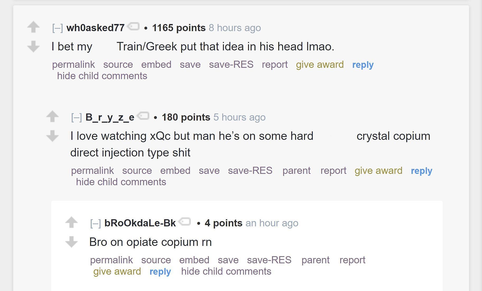 Fans discuss the streamer&#039;s take 1/3 (Image via r/LivestreamFail)