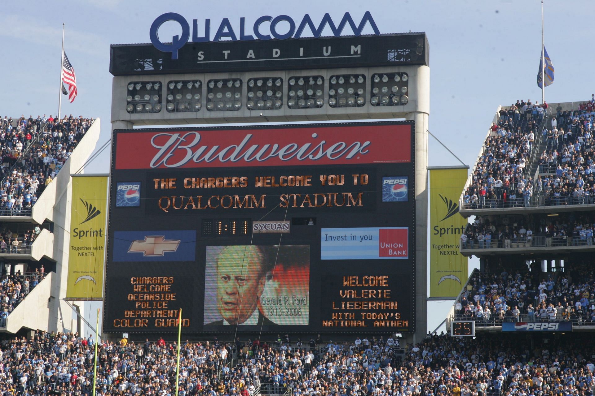 Budweiser logo at Qualcomm Stadium