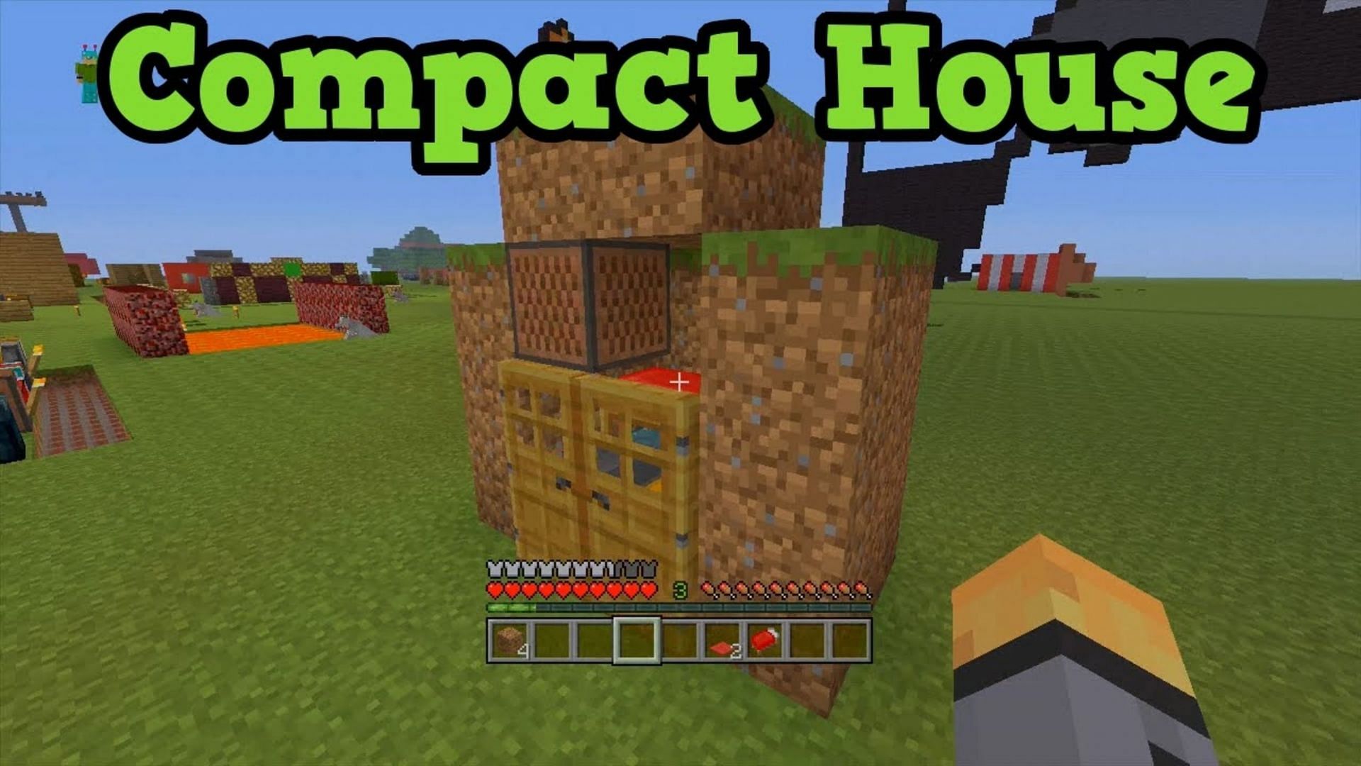 A space-saving Minecraft home design (Image via ibxtoycat/Youtube)