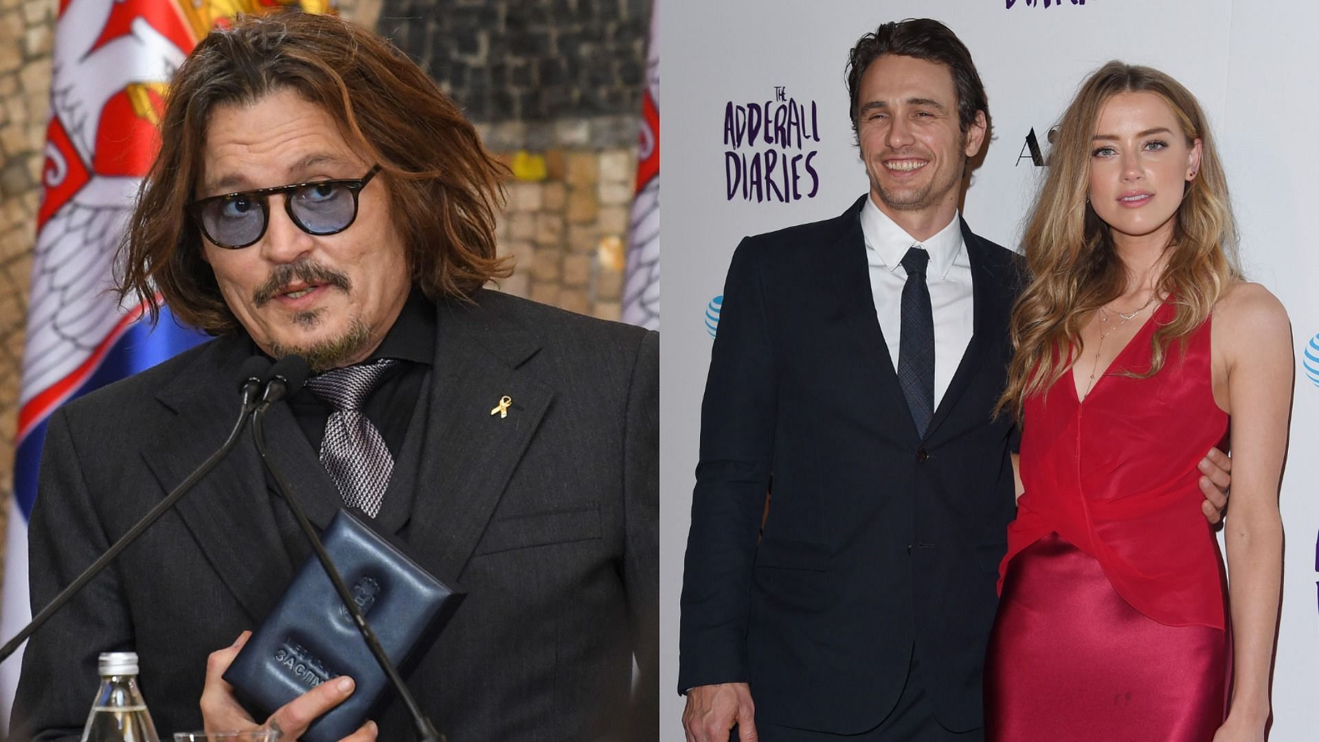 Amber Heard and James Franco were co-stars in The Adderall Diaries (Image via Getty Images/Axelle/Bauer-Griffin/Srdjan Stevanovic)