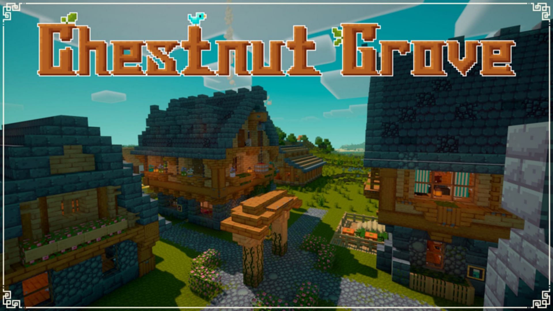 Chestnut Grove evokes a nostalgic 16-bit retro art style (Image via Mojang)