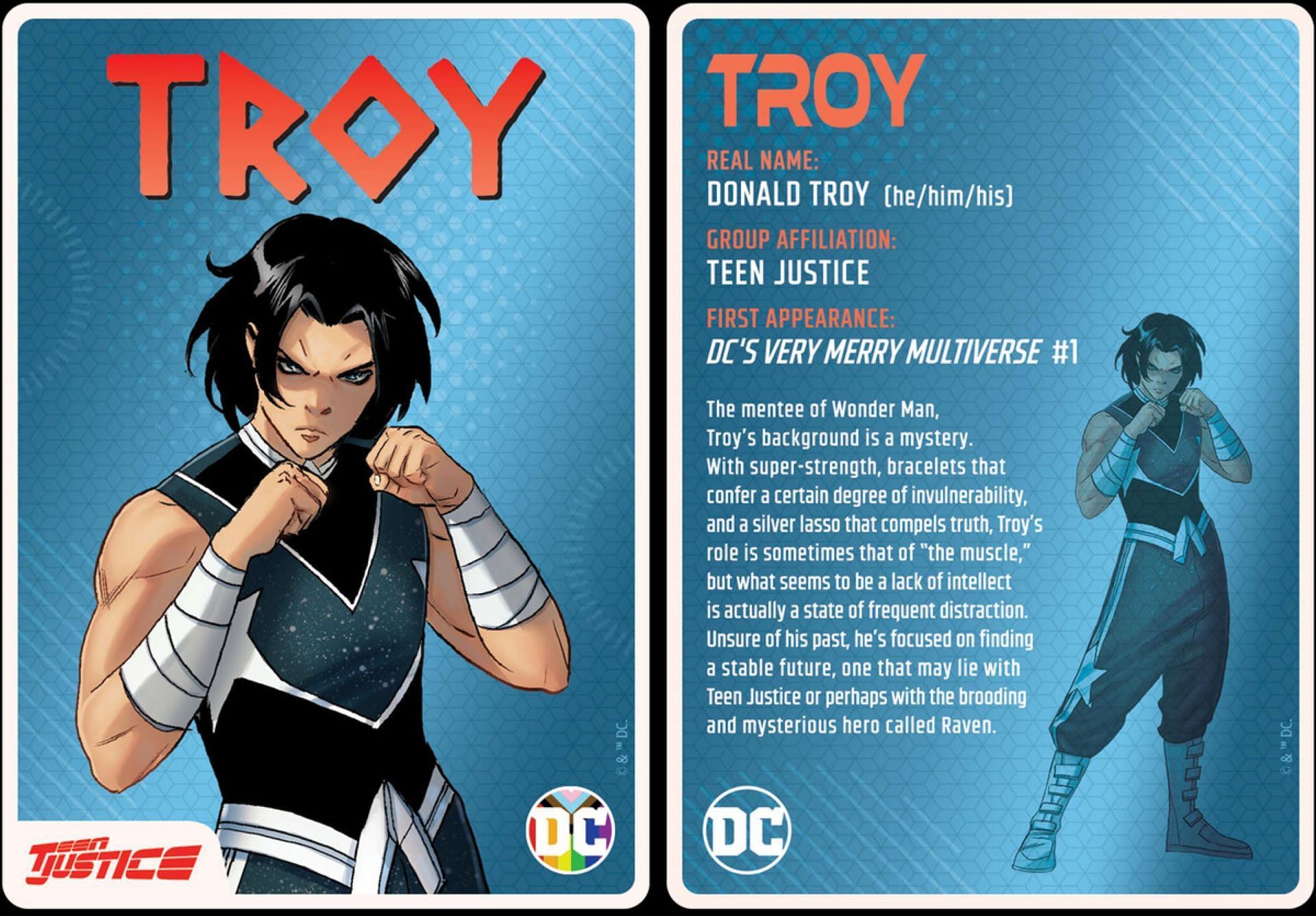 Troy&#039;s biography (Image via DC)