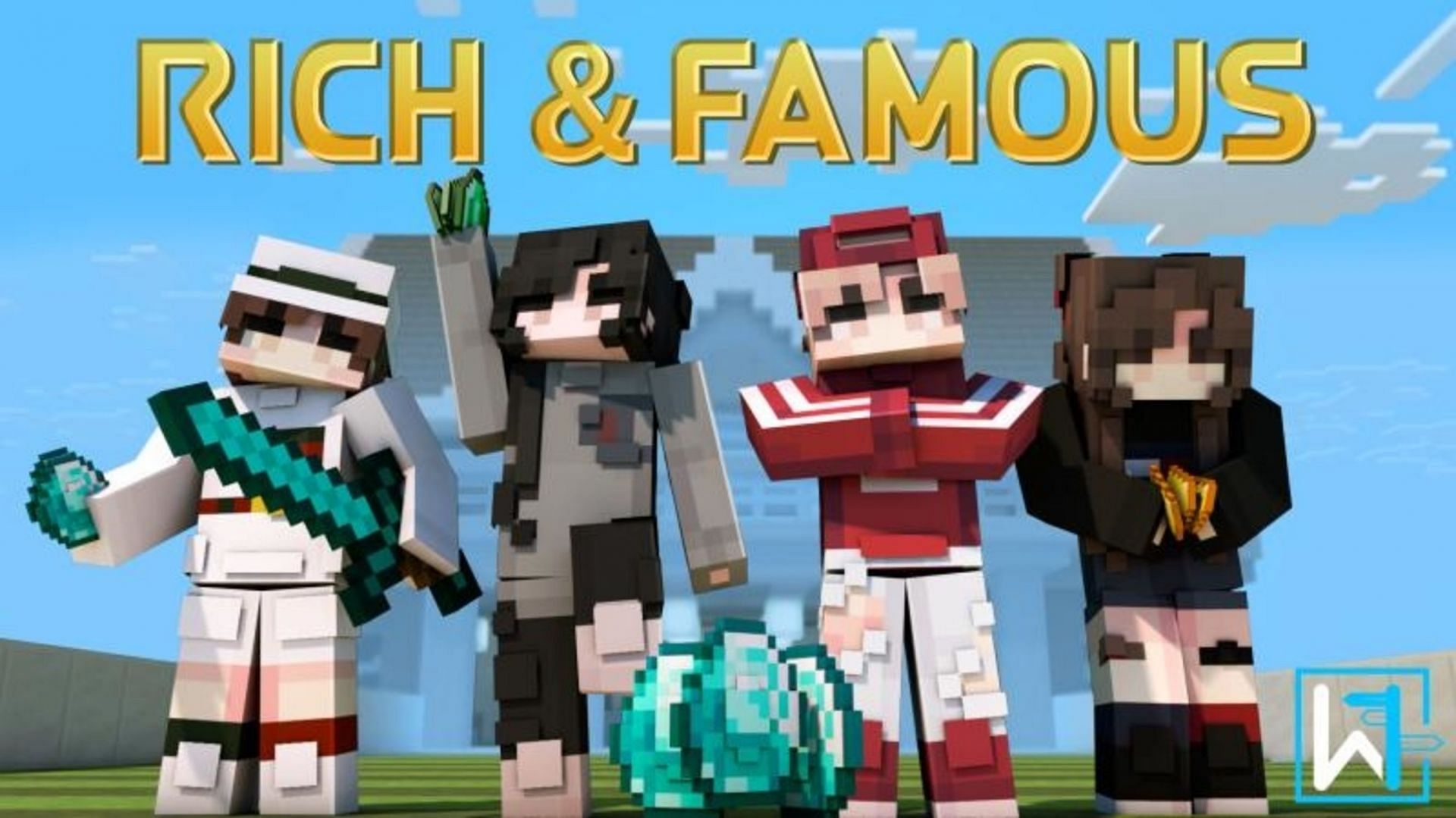 Rich and Famous Minecraft skin pack (Image via Waypoint Studios/Minecraft Marketplace)