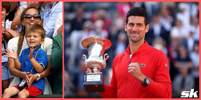 At the same time that Novak Djokovic defeated Stefanos Tsitsipas to win the Italian Open, his son Stefan won his 1st tennis match