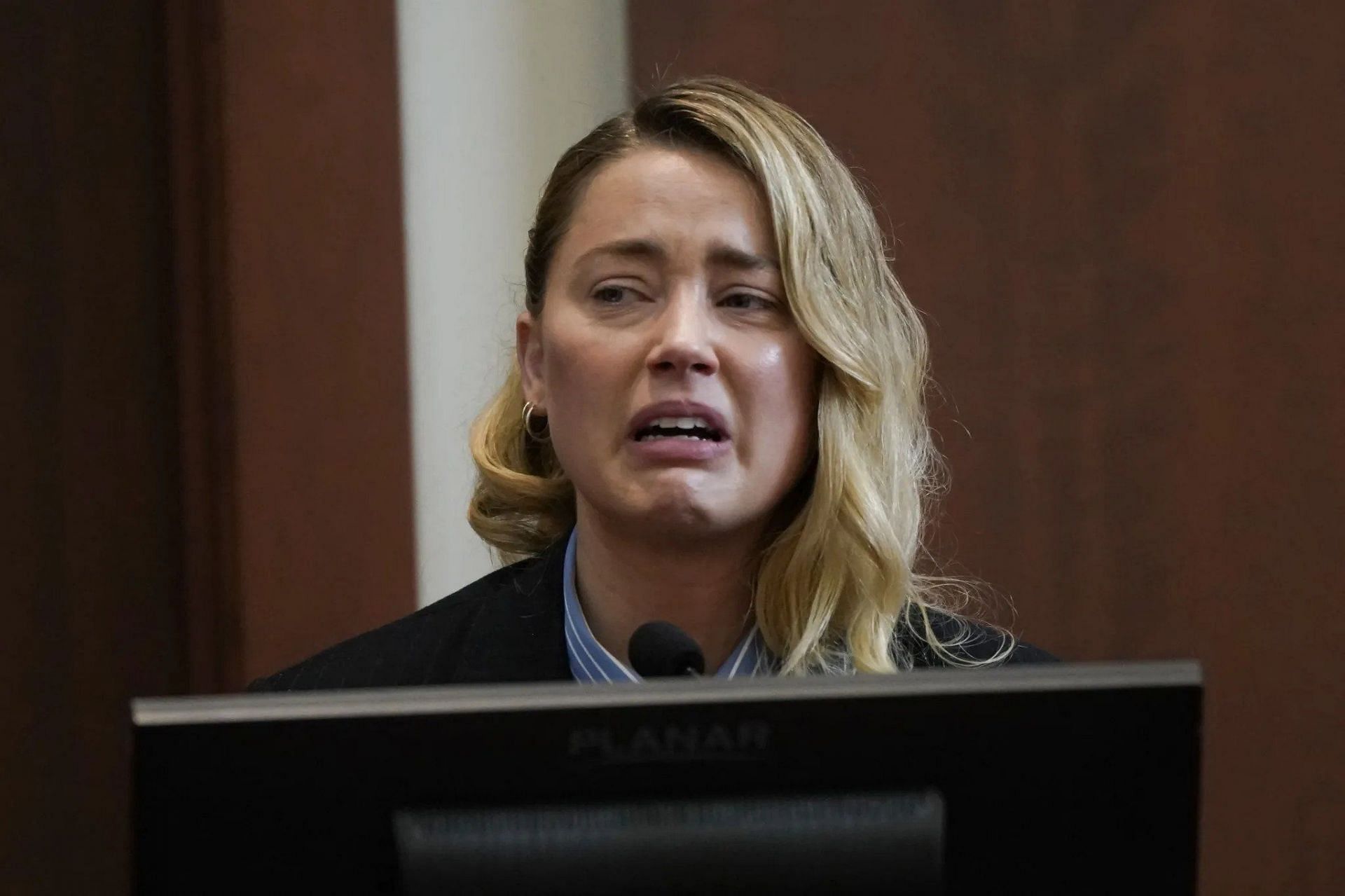 Amber Heard during the trial (Image via Getty)
