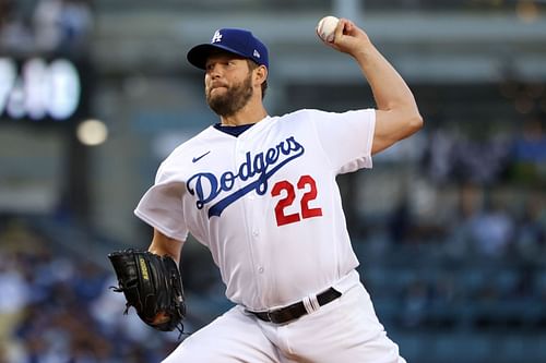 Clayton Kershaw pitches during last night's Detroit Tigers v Los Angeles Dodgers game. Kershaw set the Dodgers franchise record for strikeouts in a career last night.