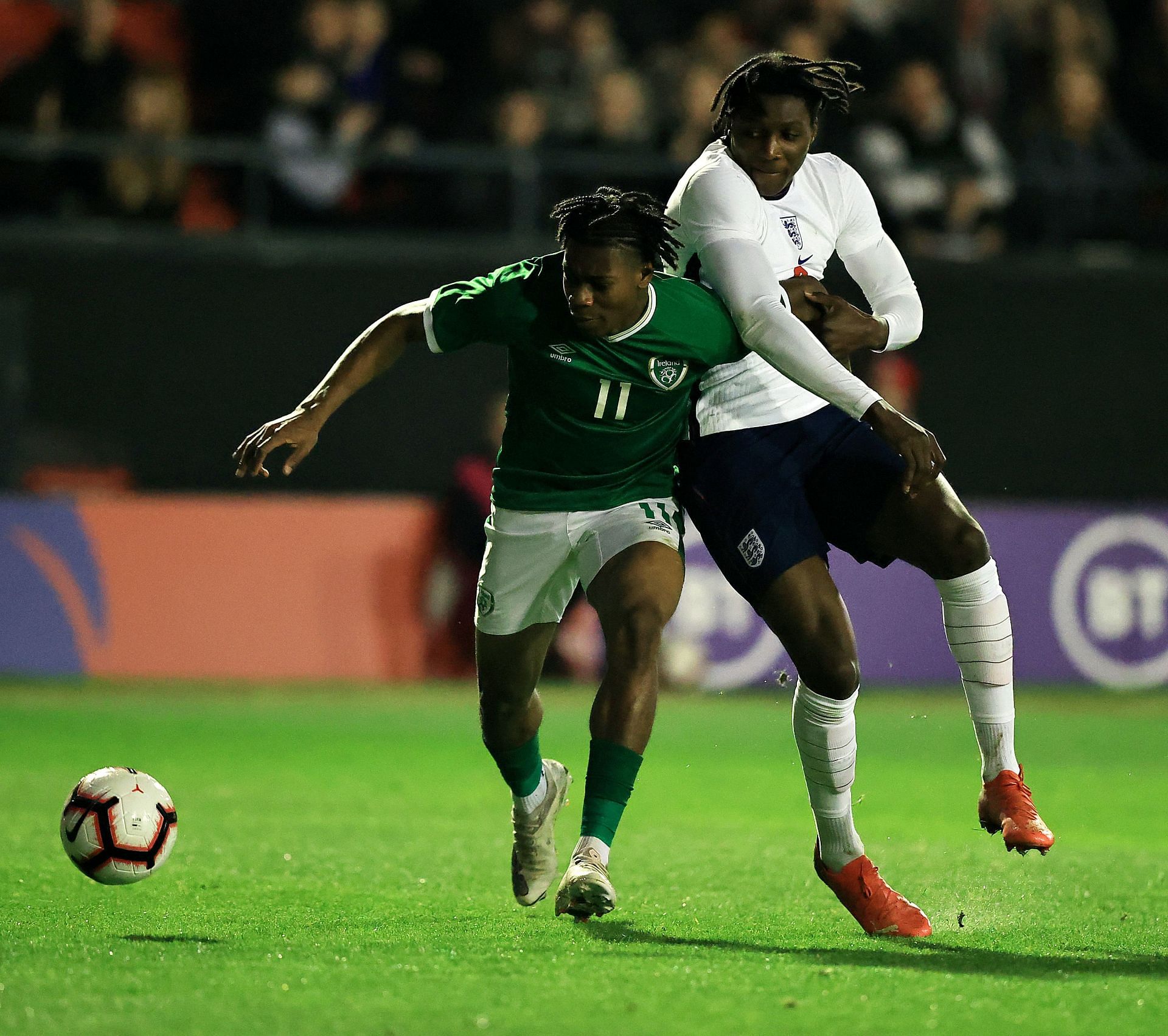 Brooke Norton-Cuffy during a UEFA European Under-19 Championship between England and Ireland