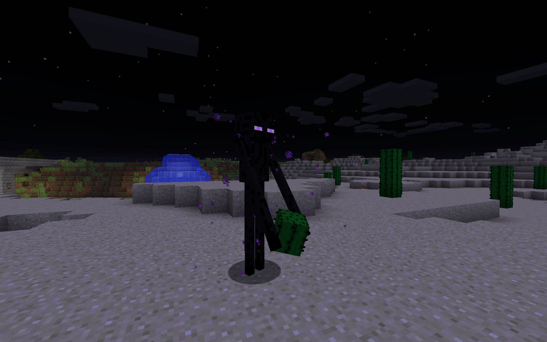 Endermen can pick up and place cacti, therefore growing the population (Image via Mojang)