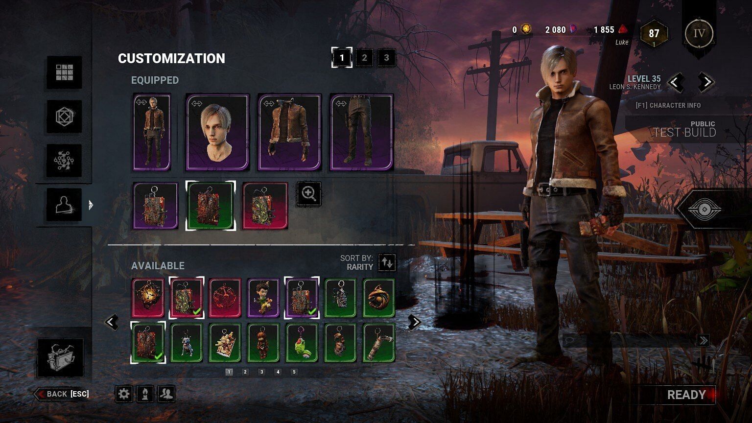 Leon Kennedy&#039;s Resident Evil 4 cosmetic set as seen in-game (Image via Behaviour Interactive)