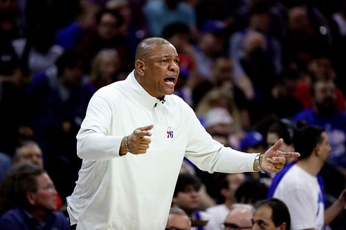 Doc Rivers during the Miami Heat v Philadelphia 76ers - Game Six