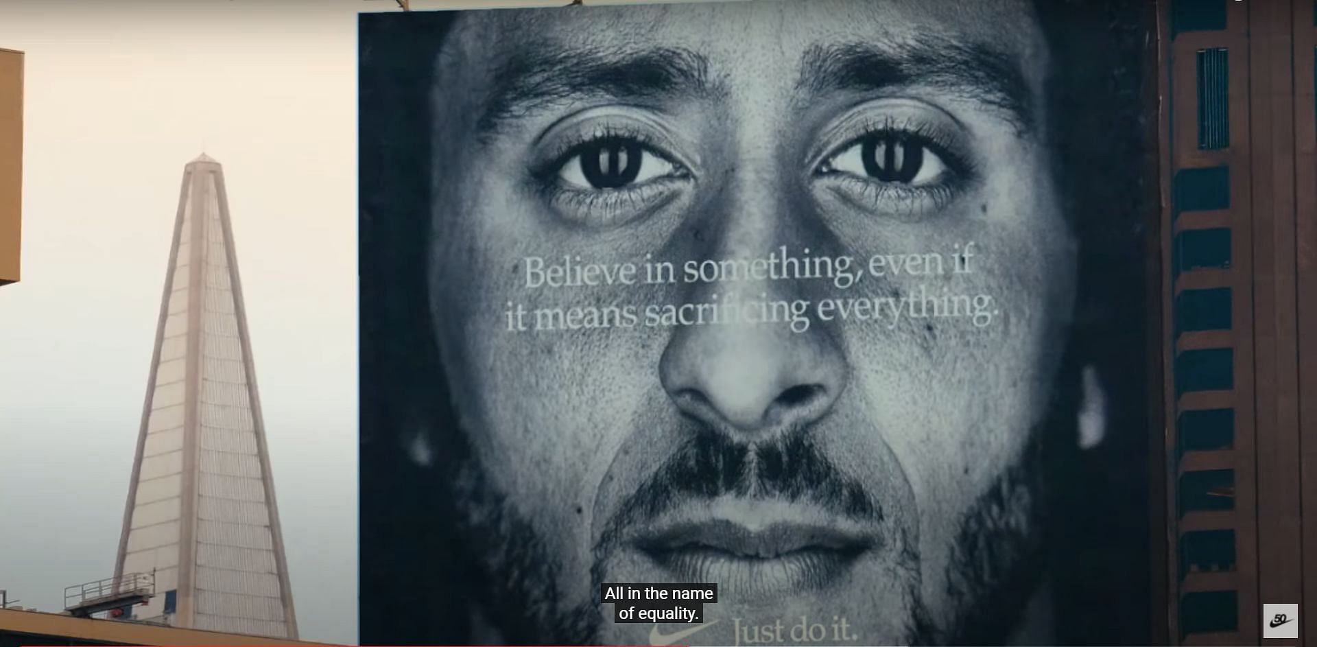 Colin Kaepernick in Nike&#039;s 50th-anniversary commercial