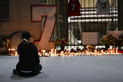 A candlelight vigil held for now deceased Dwayne Haskins Jr.