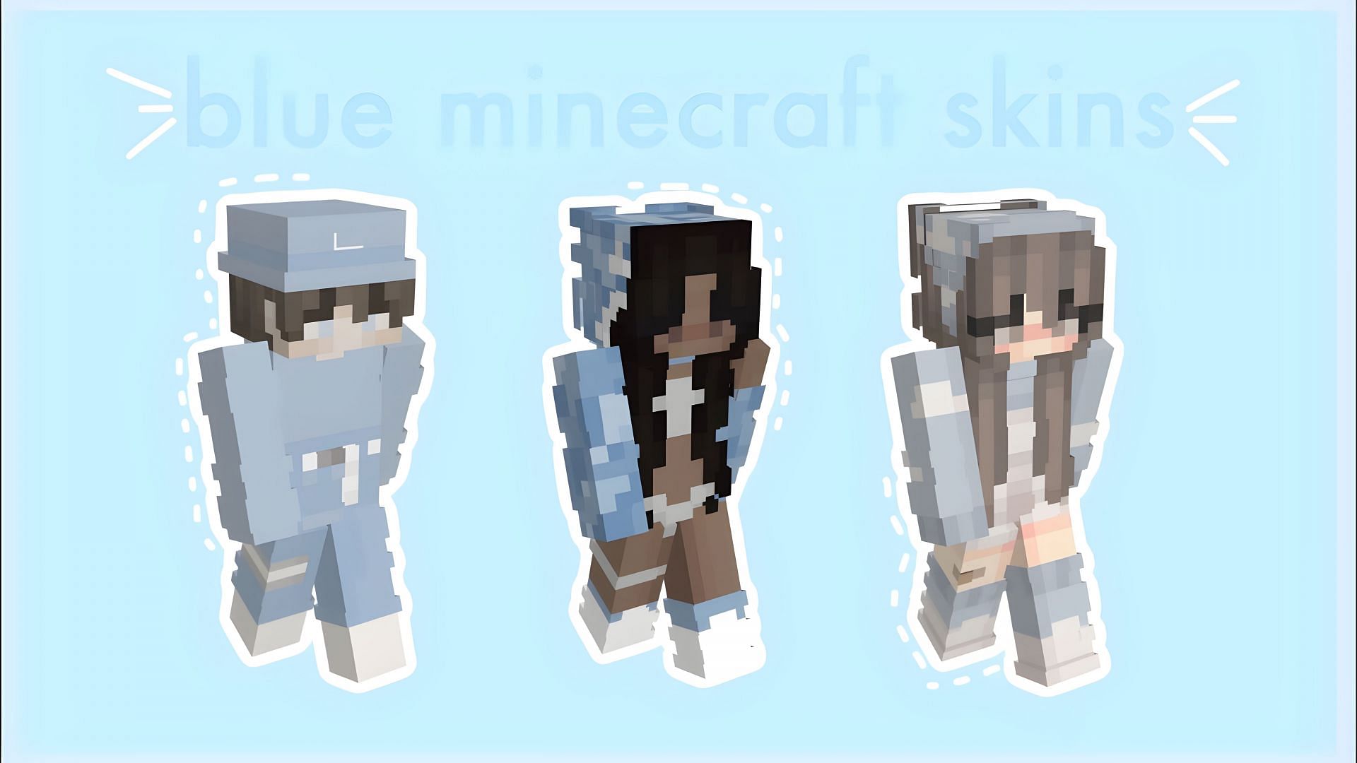 Blue Hair Girl Minecraft Skins - wide 3