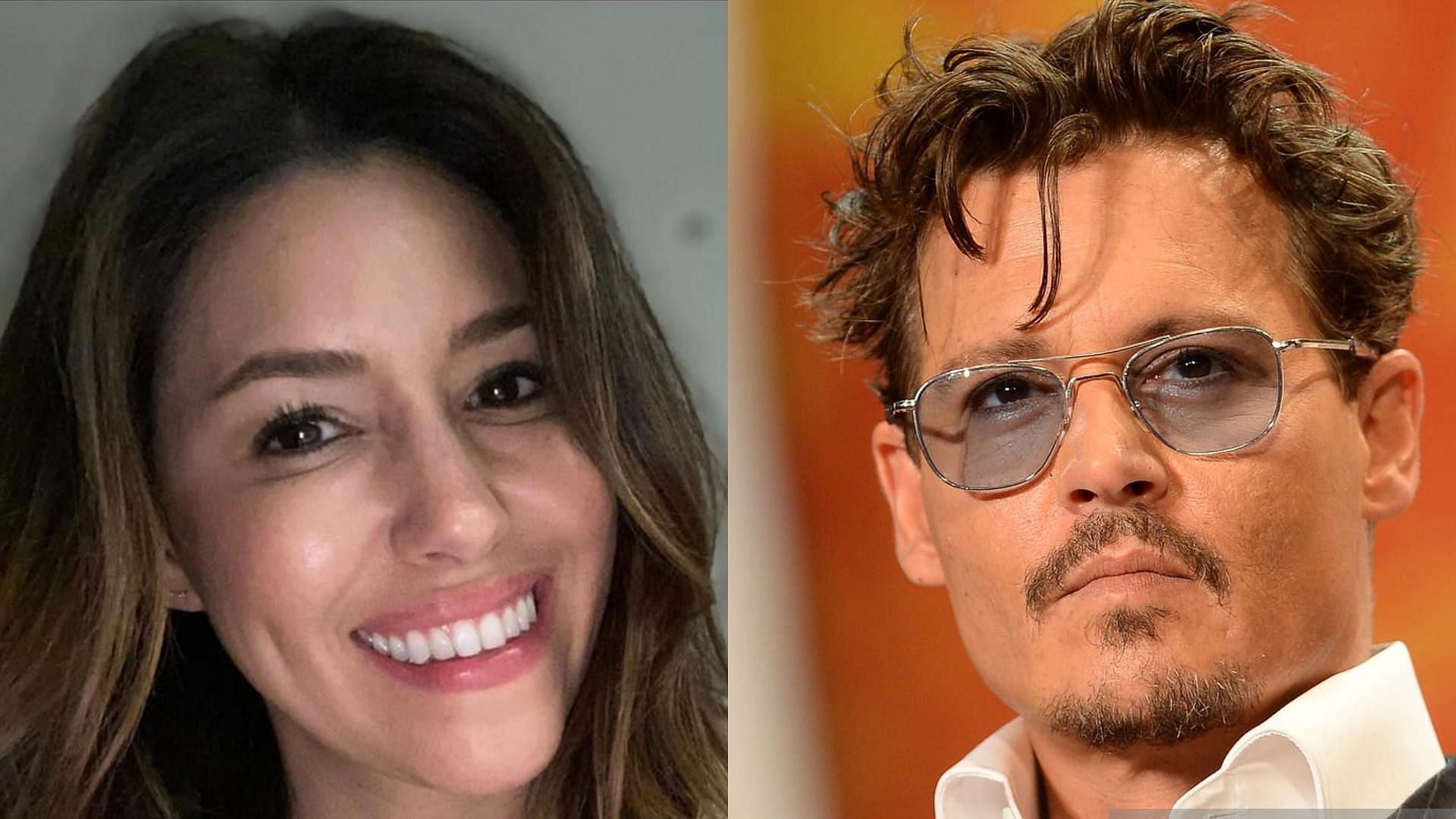 Sources confirmed that Johnny Depp is not dating Camille Vasquez (Images via @camillevasquezofficial/Instagram (left) and Jack McAdoo/Getty Images (right))