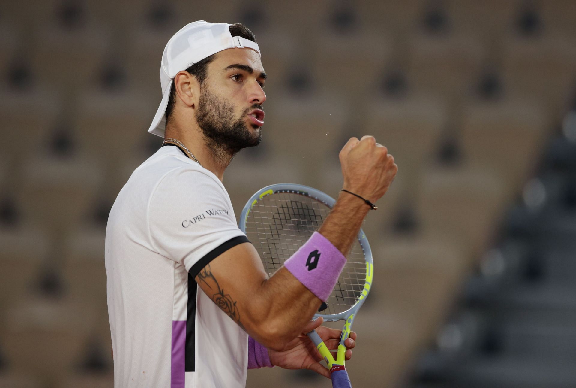 Matteo Berrettini at the 2021 French Open.