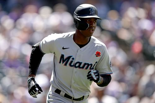 Miami Marlins outfielder Jesus Sanchez crushed a 496-foot home run today