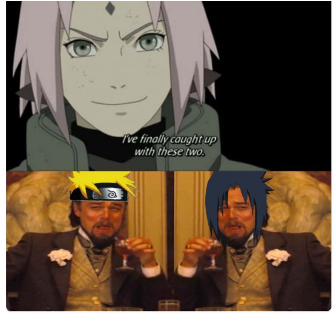 Sakura claiming she caught up to Naruto and Sasuke (Image via Reddit)