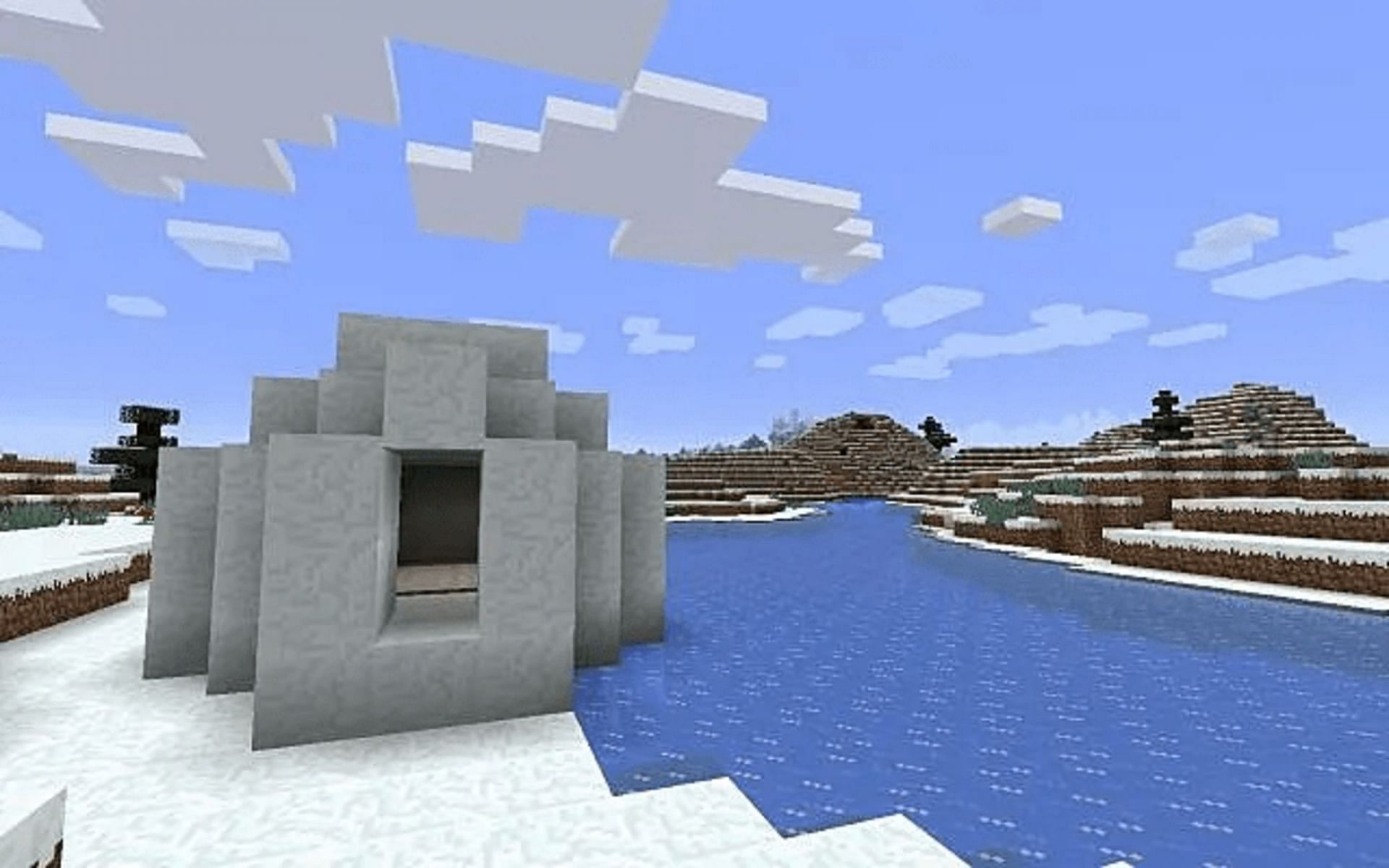 Igloos with basements can be helpful if players have time for them (Image via Mojang)