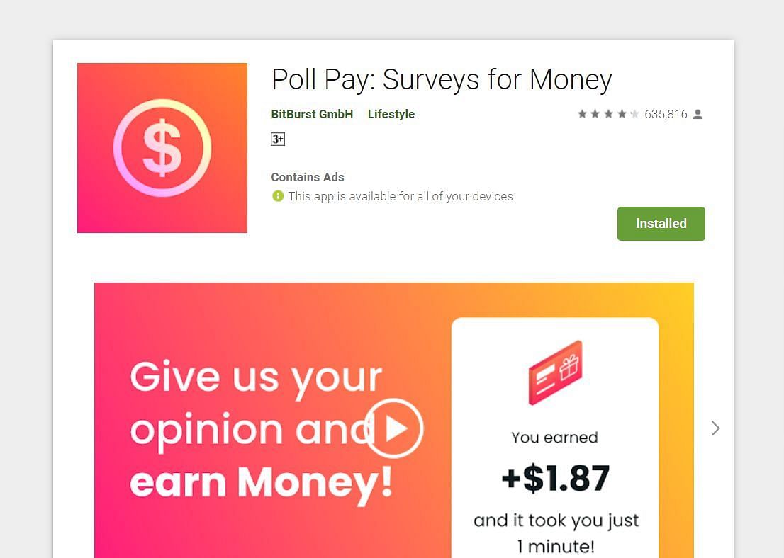 Poll Pay (Image via Google Play Store)