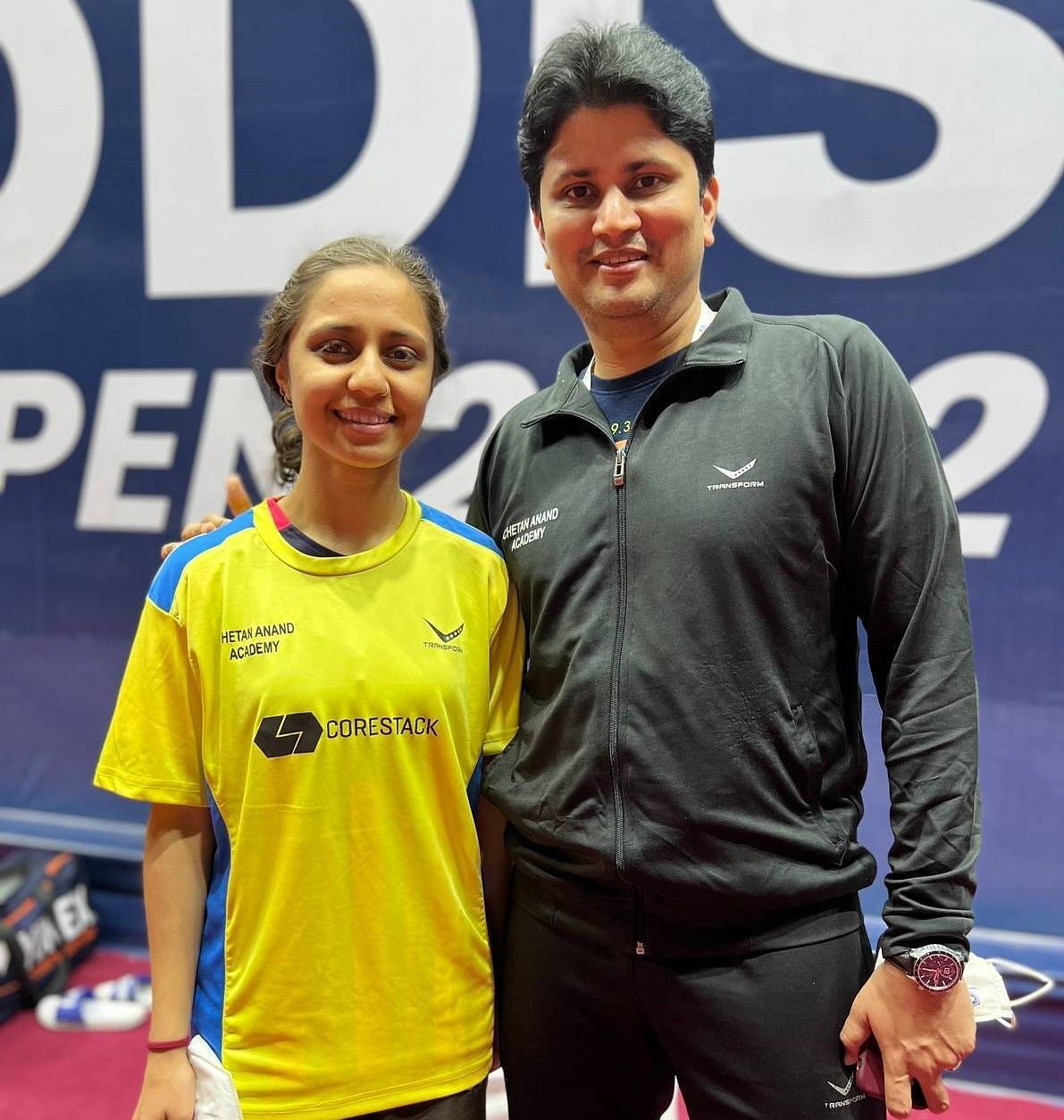 Smit Toshniwal with her coach Chetan Anand. (Pic credit: BAI)
