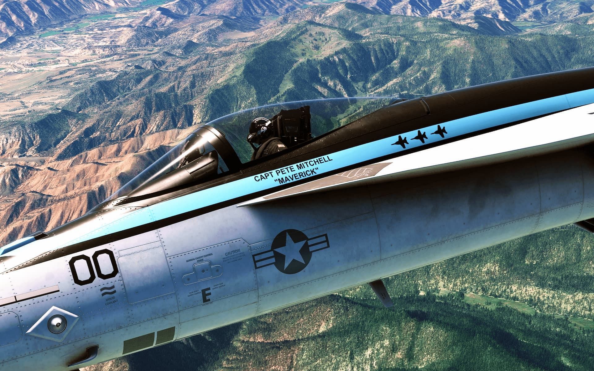 Top Gun has entered the world of Microsoft Flight Simulator (Image via Microsoft)