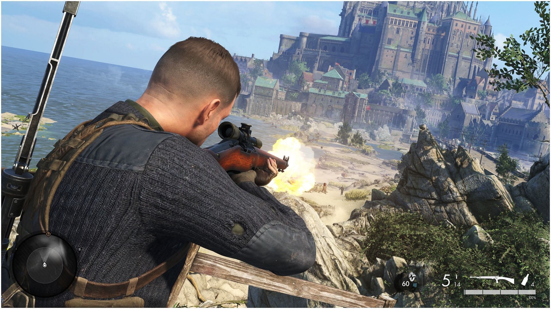 Karl taking the shot in Sniper Elite 5 (Image via Rebellion Developments)