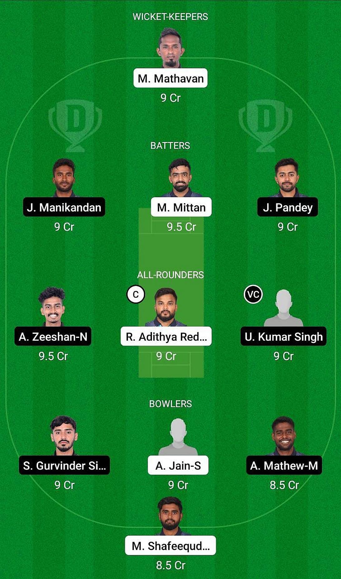 SMA vs TIT Fantasy Suggestion Team 1