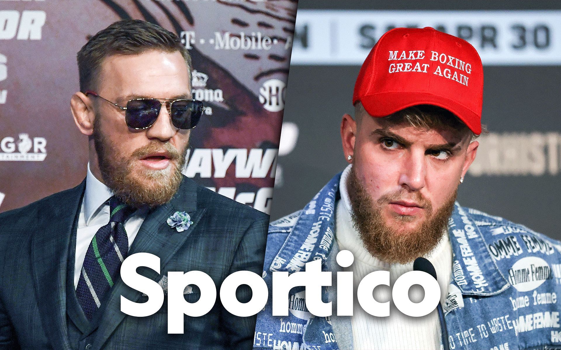 Conor McGregor (left) &amp; Jake Paul (right) [Sportico image via Sportico.com]