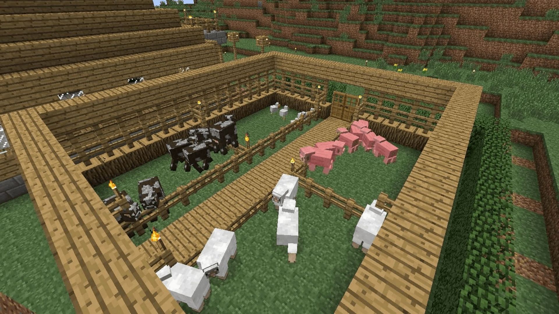 Animals provide not only food, but other helpful materials as well (Image via Mojang)