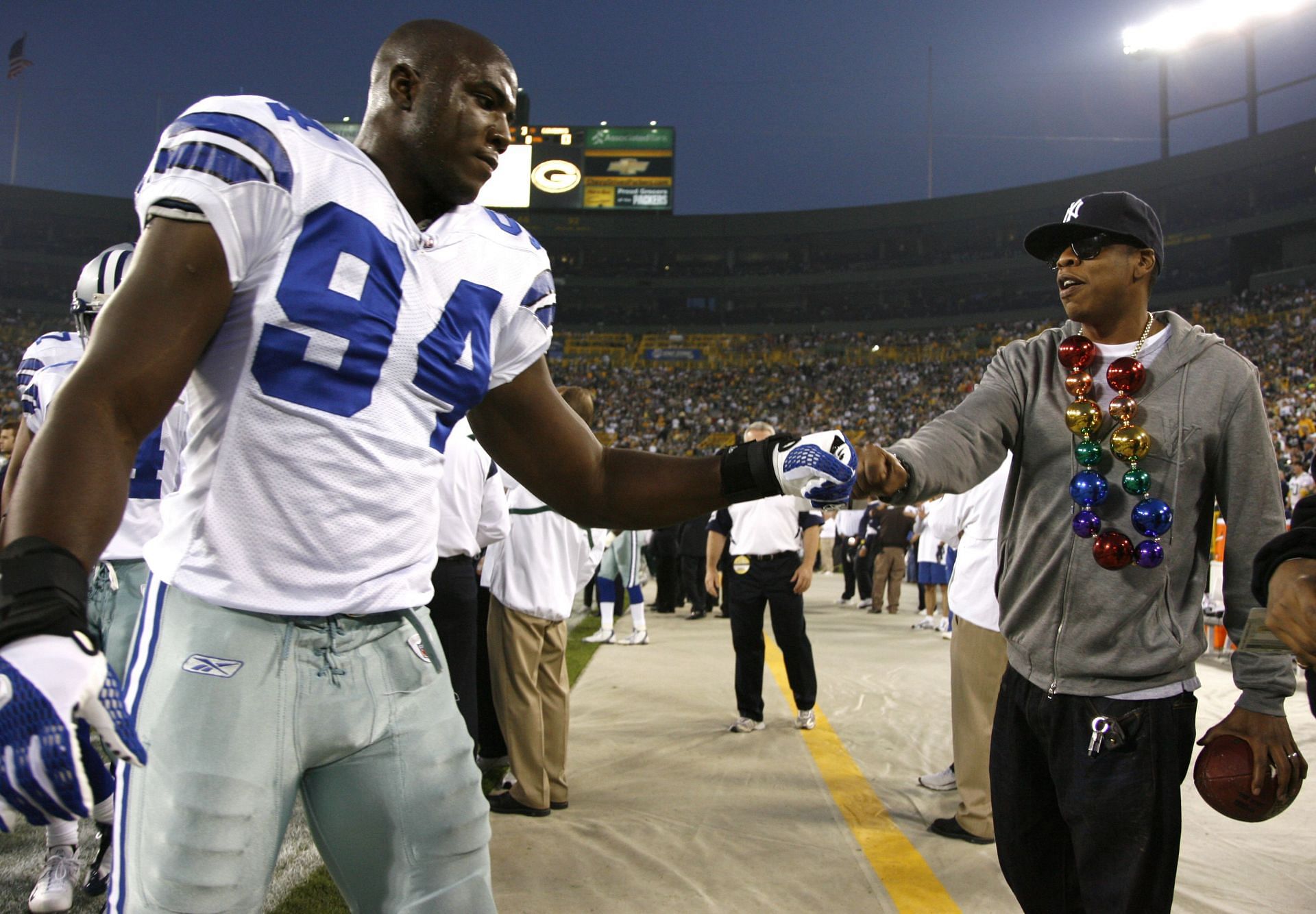 Dallas Cowboys Demarcus Ware meets rapper Jay-Z.