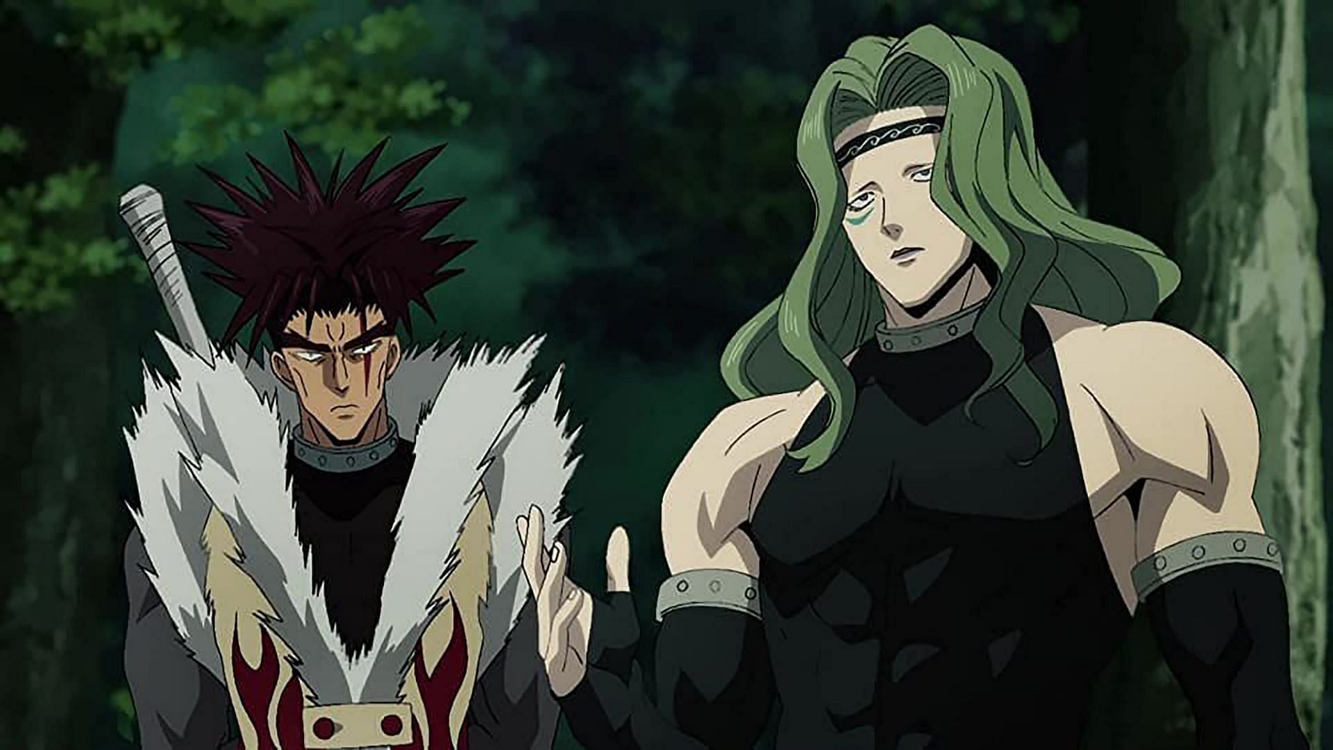 Hellfire Flame (left) from the One Punch Man series (image via Netflix)