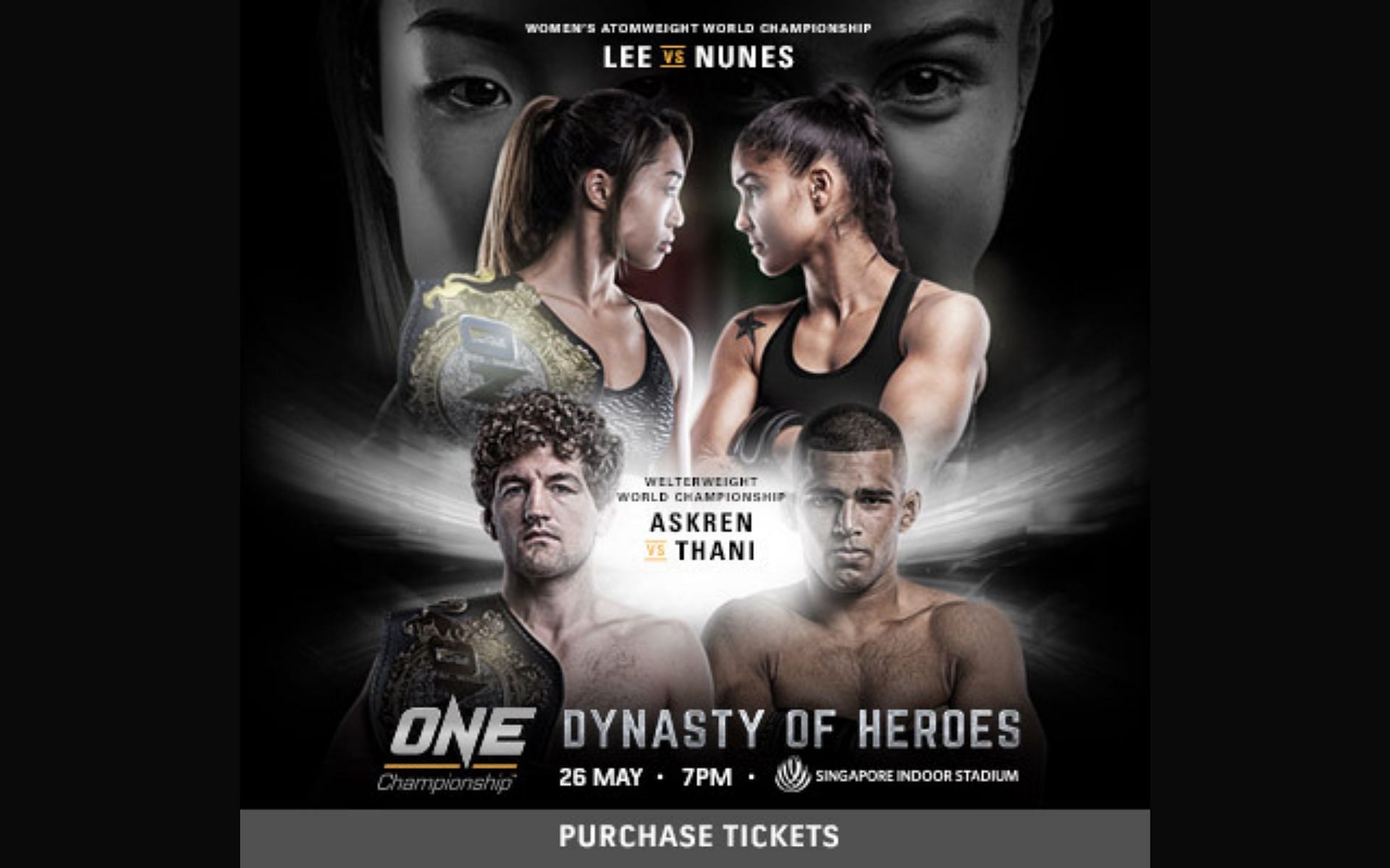 ONE Championship&#039;s promotional poster of ONE: Dynasty of Heroes [Credit: ONE Championship]