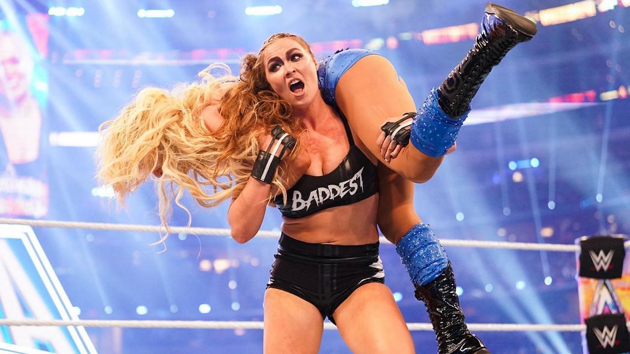 Ronda Rousey collided with Charlotte Flair at WrestleMania Backlash