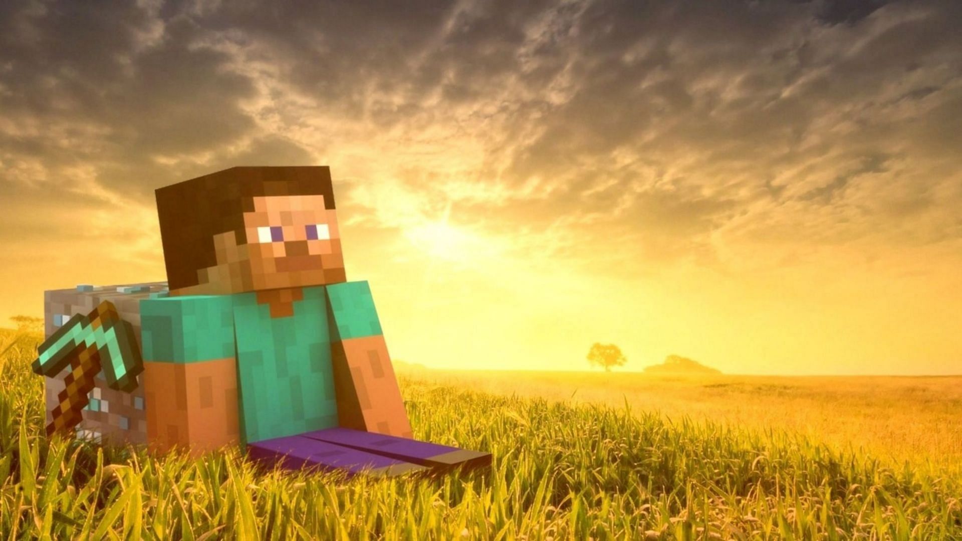Minecraft&#039;s Steve taking a break (Image via Mojang)