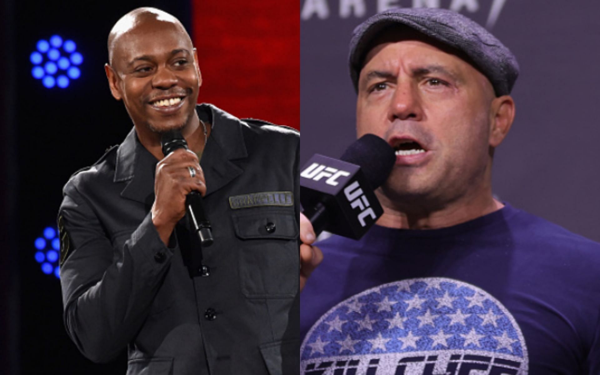 Dave Chappelle (left); Joe Rogan (right)