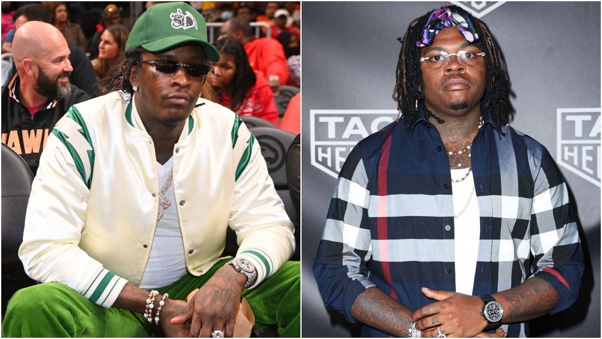 Young Thug and Gunna were recently arrested in Atlanta (Images via Paras Griffin and John Parra/Getty Images)