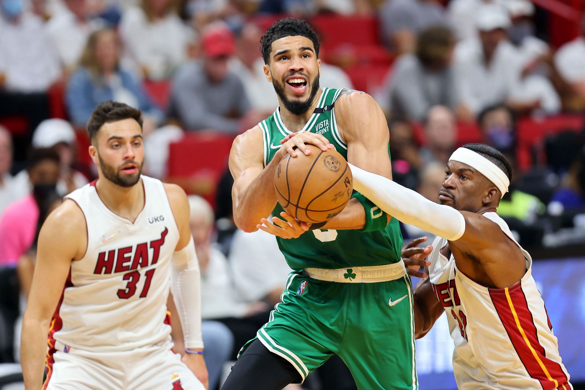 Jimmy Butler attempts to strip Jayson Tatum