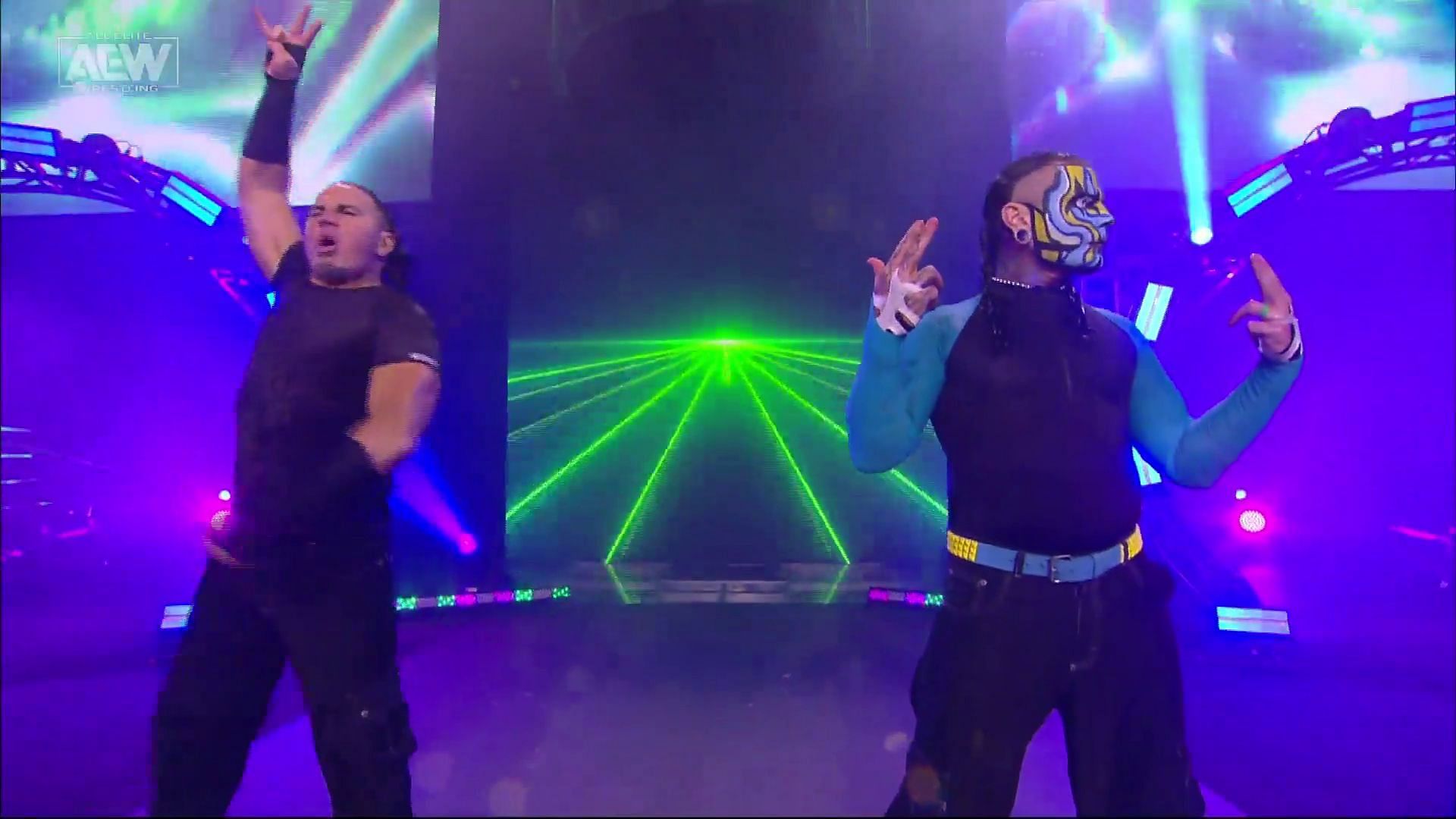 Matt and Jeff Hardy making their way to the ring