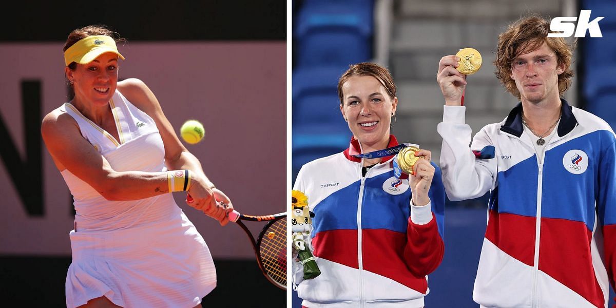 Anastasia Pavlyuchenkova won the gold medal in mixed doubles at the Tokyo Olympics