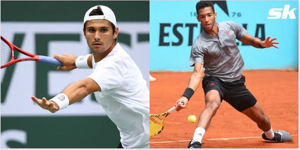 Marcos Giron (L) will face Felix Auger-Aliassime in the Round of 16