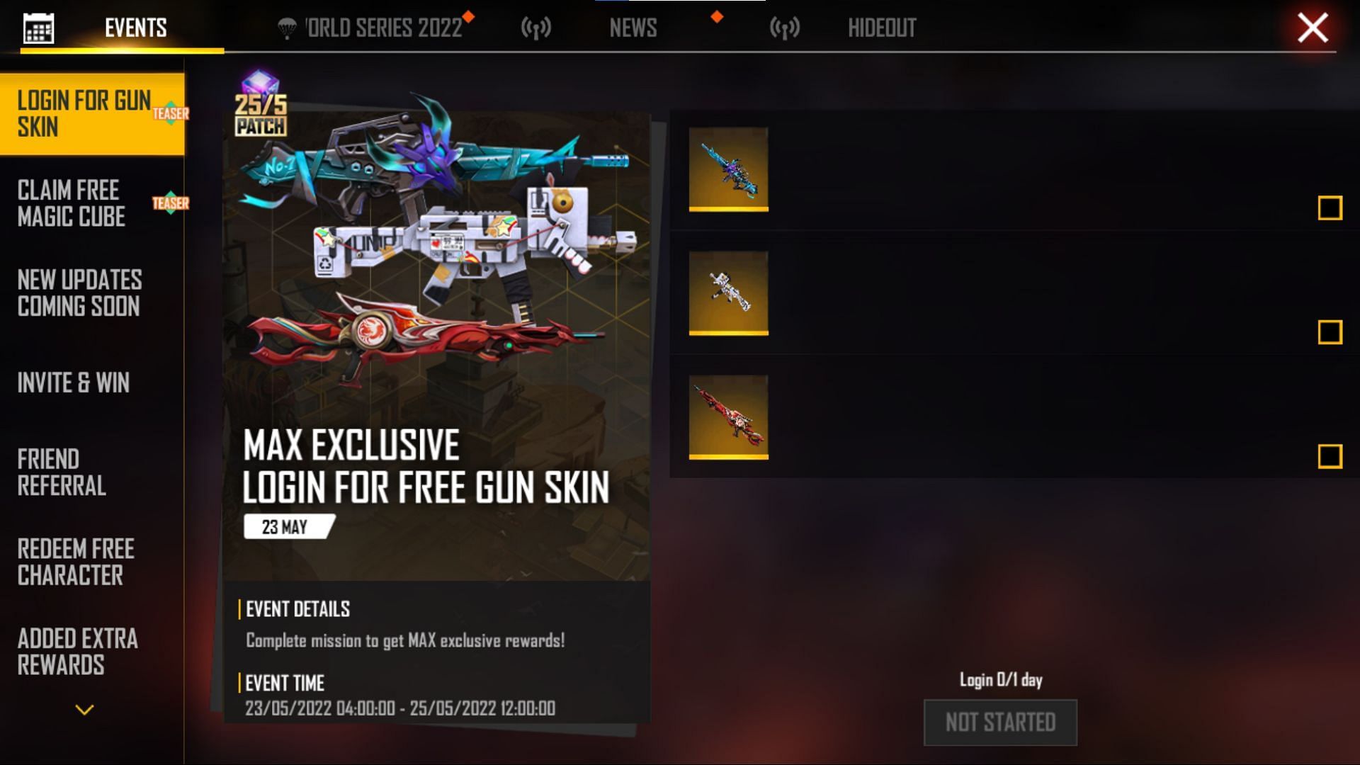 In the Indian server, players can get a free gun skin and magic cube (Image via Garena)