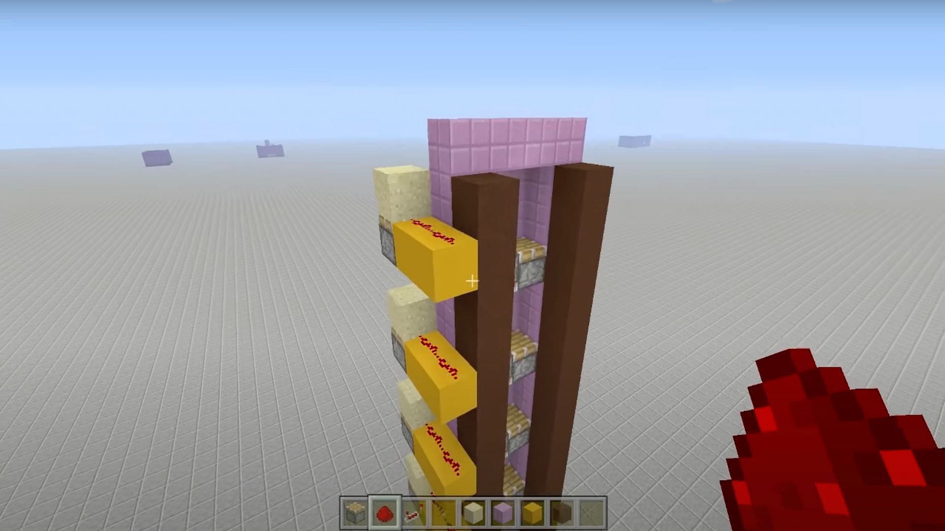 Minecraft players should repeat steps 9 and 10 until they reach the top (Image via Fed X Gaming/YouTube)